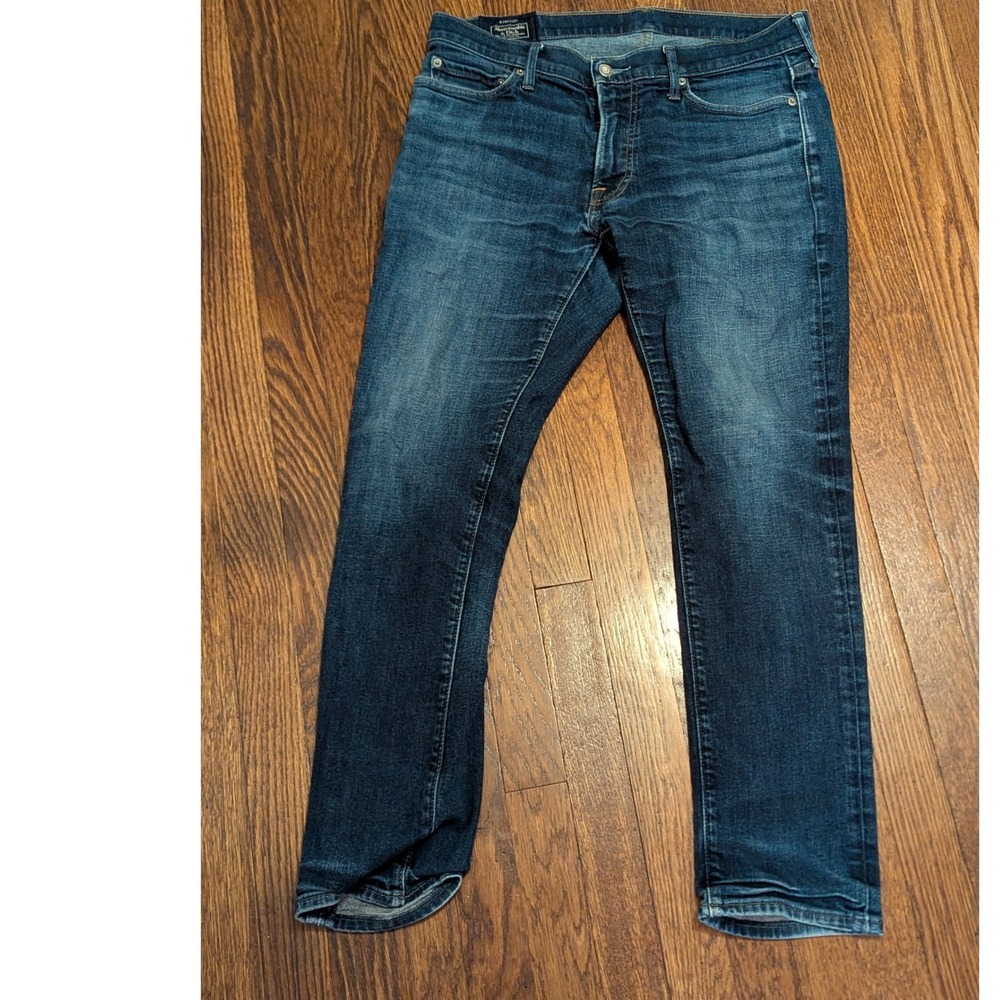 Abercrombie & Fitch Langdon Skinny Jeans Blue Stretch Denim Mens 33x30